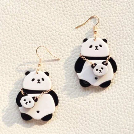 Panda Drop Earrings